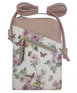 Fashion Mini Crossbody Bag AD086 BLUSH/FLOWER